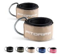 Fitgriff® Cavigliere Cavi Palestra V2 (2 Pezzi)- Attrezzi Fitness da Donna e Uomo per Kick Back, Allenamento dei Glutei, Leg Curl - Ankle Straps Gym (Sand)