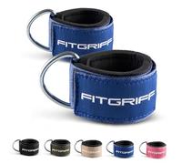 Fitgriff® Cavigliere Cavi Palestra V2 (2 Pezzi)- Attrezzi Fitness da Donna e Uomo per Kick Back, Allenamento dei Glutei, Leg Curl - Ankle Straps Gym (Navy Blue)