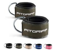 Fitgriff® Cavigliere Cavi Palestra V2 (2 Pezzi)- Attrezzi Fitness da Donna e Uomo per Kick Back, Allenamento dei Glutei, Leg Curl - Ankle Straps Gym (Dark Green)