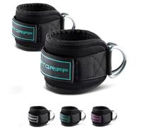Fitgriff® Cavigliere Cavi Palestra V3 (2 Pezzi)- Attrezzi Fitness per Kick Back, Allenamento dei Glutei, Leg Curl, Gym - Ankle Straps (Cyan)