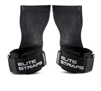 Fitgriff® Elite Straps 2.0 - Straps Palestra con Gomma Grip - Ganci Sollevamento Pesi per Stacchi, Gym, Lifting (Nero, XS)