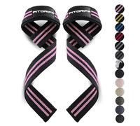 Fitgriff® Straps Palestra - Fascette Sollevamento Pesi - Fasce, Cinghie per Stacchi, Gym, Lifting - Accessori Bodybuilding (Normale (Oltre 16cm Polso), Black/Pink)