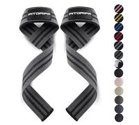 Fitgriff® Straps Palestra - Fascette Sollevamento Pesi - Fasce, Cinghie per Stacchi, Gym, Lifting - Accessori Bodybuilding (Normale (Oltre 16cm Polso), Grey/Black)