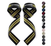 Fitgriff® Straps Palestra - Fascette Sollevamento Pesi - Fasce, Cinghie per Stacchi, Gym, Lifting - Accessori Bodybuilding (Normale (oltre 16cm polso), Black/Yellow)