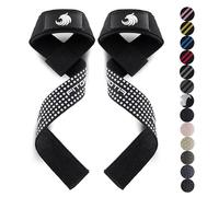 Fitgriff® Straps Palestra - Fascette Sollevamento Pesi - Fasce, Cinghie per Stacchi, Gym, Lifting - Accessori Bodybuilding (Normale (oltre 16cm polso), Black/White (Silicone))