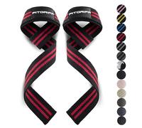 Fitgriff® Straps Palestra - Fascette Sollevamento Pesi - Fasce, Cinghie per Stacchi, Gym, Lifting - Accessori Bodybuilding (Normale (oltre 16cm polso), Black/Red)