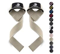 Fitgriff® Straps Palestra - Fascette Sollevamento Pesi - Fasce, Cinghie per Stacchi, Gym, Lifting - Accessori Bodybuilding (Normale (Oltre 16cm Polso), Sand (Silicone))
