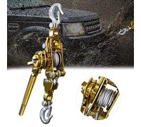 FITHOIST Come Along 2 Ton Cable Winch Puller Heavy Duty Hand Puller 4400LB with 2 Hooks Cable Ratchet Puller W/Double Metal Gear for Lifting Pulling (New)