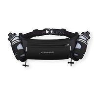 Fitletic HD08.111 - Cintura di idratazione con 2 borracce S-M, colore: Nero