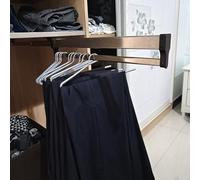 Fitlin Asta appendiabiti estensibile for armadio, asta appendiabiti estensibile for armadio, asta appendiabiti estraibile con 2 binari scorrevoli, appendiabiti regolabile(Black,700mm/27.56inch)