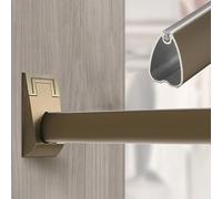 Fitlin Aste appendiabiti regolabili for casa/hotel/ufficio/studio, supporto for armadio tagliabile con staffa a forma di cuore color champagne, 160 cm(135cm/53.1in)