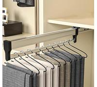 Fitlin Barra porta abiti for armadio - Asta appendiabiti estraibile nera Asta allungabile for armadio 30-80 cm, Organizzatore for pantaloni e cappotti nell'armadio, Portata 25 kg(350MM/13.7INCH)
