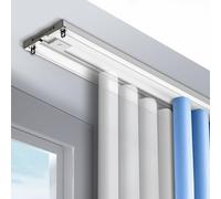 Fitlin Doppia guida per montaggio a soffitto, binari per tende ad alte prestazioni con doppie guide collegate per il montaggio a soffitto, per divisori in soggiorno e camera da letto (7,5 m)