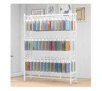 Fitlin Espositore bifacciale in tessuto con ripiani regolabili for sciarpe e pantaloni, design da terra(White,150x40x200 cm)