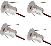 Fitlin Faretto a fascio LED da 4 pezzi, mini luci paesaggistiche DC12V 1W, lampada da incasso a controsoffitto for vetrina interna, for illuminazione di scale, armadio, corridoio(Green,30°)