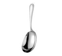 Fitlin Large Serving Spoon, 304 Stainless Steel Short Handle Soup Spoon with Deep Windsor Bowl, 9 in / 22.9 cm Length, Silverware Table Spoon for Home, Hotel, Restaurant, Commercial Use
