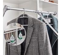 Fitlin Tubo appendiabiti in acciaio inox - Asta appendiabiti estensibile e estraibile, asta appendiabiti sollevabile/abbassabile, asta appendiabiti regolabile in larghezza, salvaspazio(640-870mm)