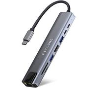 FITLONG Hub USB C, Adattatore MacBook Air/Pro M1, Docking Station adattatore con HDTV 4K, LAN Ethernet, PD 100W, USB-C e 2 porte dati USB-A, Lector SD/TF, e altri dispositivi