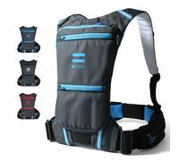 FITLY Zaino da corsa minimalista | Zaino da corsa unisex con supporto per telefono, deposito e cintura toracica | Trasporta oggetti personali durante la corsa | Attrezzatura, Blu, XS-S