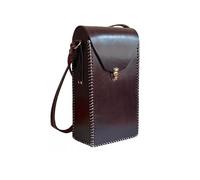 FITMARK Matera Premium con bottone 100% in pelle opaca e termica - adatto per Thermos Stanley 1L - Borsa Matero - Design country e pratico - Ideale per gli amanti del opaco - Balibetov (marrone scuro)