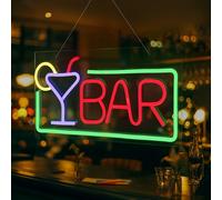FITNATE Cartello Barre al neon, luce per insegne al neon, USB alimentato a LED Display Board Bar Decorare per affari, negozi, bar, feste, decorazioni per la casa, incluso cartello orario di lavoro