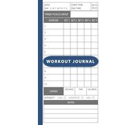 Fitness and Workout Journal: Gym Log Book for Tracking & Crushing Your Weight Training / Bodybuilding Exercise Goals | 4 x 8 Inches, 120 Pages, 60 ... Men, Women, Teens Who Want to Keep Fit - Blue