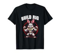 Fitness Bunny Bodybuilders BUILD BIG Bunny strappato divertente palestra Maglietta