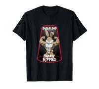 Fitness Bunny Bodybuilders BUILD BIG Bunny strappato divertente palestra Maglietta