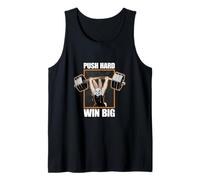 Fitness Bunny, potenziatori per allenamento PUSH HARD WIN BIG, divertente palestra Canotta