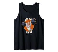 Fitness Bunny, potenziatori per allenamento PUSH HARD WIN BIG, divertente palestra Canotta