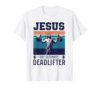 Fitness Divertente Vintage Gesù The Ultimate Deadlifter Maglietta