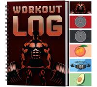 Fitness Logbook - Workout Planner - Formato A5, Rosso acceso - Copertina più spessa migliorata - Diario di allenamento - Impostazione degli obiettivi per il bodybuilding - di Workout Log