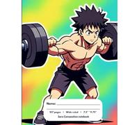 Fitness Motivation Composition Book: Gym Equipment Doodle Art with Strong Men & Women, Wide-Ruled for School or Logs: Motivational Gym Doodle Notebook ... Fitness Logs, and Creative Writing