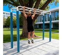 Fitness per Esterni ad Alta Resistenza, Barra per trazioni con Struttura in Acciaio, per Migliorare la Forza e la coordinazione della Parte Superiore del Corpo, Attrezzatura Fitness per parchi(A)