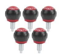 Fitness pin a tiro a pin a pipì rilascio della maniglia di cartone sintetico 5pcs m16 filo design sferico a superficie liscia per bicchetta per le bici dell'equipaggiamento di (Rosso nero)