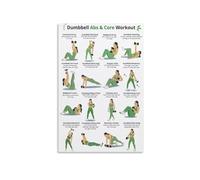 Fitness Poster: Complete Dumbbell Exercise Chart for Home Workouts - Workout Guide Wall Art Print for Home Gym, Garage, Bedroom, or Office Decor(Framed,12x18inch(30x45cm))