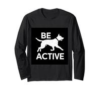 Fitness Sii Attivo per Il Fitness e Gli Amici del Cane Maglia a Manica