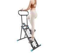Fitness Stair Stepper con manubrio, monitor LCD, regolabile in altezza, macchina verticale Climber, per casa, ufficio, portata 136 kg, pieghevole, macchina da arrampicata (nero)