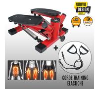 FITNESS STEP UP CON BANDE RESISTENZE STEPPER VERTICALE PEDANE ANTISCIVOLO CASA