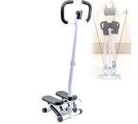 Fitness Stepper，Macchina Idraulica per Esercizi con Fascette di Resistenza & Maniglie，Allenatore Cardio Silenzioso con Schermo，Capacità 330lbs/150kg per Casa Appartamento Ufficio(Black)