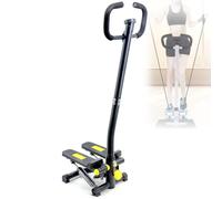 Fitness Stepper，Macchina Idraulica per Esercizi con Fascette di Resistenza & Maniglie，Allenatore Cardio Silenzioso con Schermo，Capacità 330lbs/150kg per Casa Appartamento Ufficio(Yellow)
