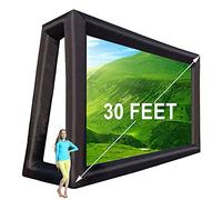 fitnessandfun Enorme schermo gonfiabile da 9,1 m per proiezione di film all'aperto, 900 cm, per TV e film, senza soluzione di continuità, portatile, proiezione anteriore e posteriore (9,1 m con
