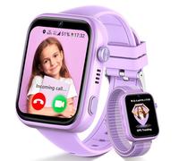 Fitnynxos 4G Smartwatch Bambini con Chiamate e GPS, Orologio Smartwatch Bambini con Videochiamate, SOS, Chat Vocale, SMS, Modalità Scuola, Whatsapp, WiFi, SIM, IP68 Contapassi, Regalo Bambina, Viola