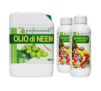 FITOKEM - Kit Olio di Neem Biologico Idrosolubile + Sapone Molle Potassico per Piante (5+2 Lt) Olio di Neem Piante Repellente Naturale con Sapone Molle di Potassio Insetticida, Difendi le Piante