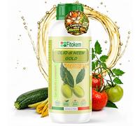 Fitokem Olio di Neem per Piante Gold Biologico 1Litro Potenziato con Zeolite e Chabasite per Orto Prato Giardino Anti Afidi Cocciniglia Pidocchi Cimici Bruchi Moscerini Piante