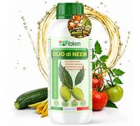 Fitokem Olio di Neem Solubile per Piante da Olio di Neem Biologico 1 Litro Concentrato 100% Naturale per Orto Prato Giardino Anti Afidi Cocciniglia Pidocchi Cimici Bruchi Moscerini Piante