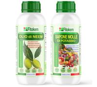Fitokem Sapone Molle di Potassio 1lt e Olio 1 Lt Olio Neem + 1 Lt Sapone Molle