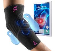 Fitomo Tutore Epicondilite Gomito, Gomitiera per Epicondilite del Tennista e Golfista con 2 Cuscinetti di Compressione, per Alleviare il Dolore della Tendinite -1 Unità