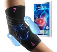 Fitomo Tutore Epicondilite Gomito, Gomitiera per Epicondilite del Tennista e Golfista con 2 Cuscinetti di Compressione, per Alleviare il Dolore della Tendinite -1 Unità