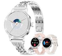 fitonyo Smartwatch Donna con Diamant,1,27" HD Smart Watch con Chiamate Bluetooth,3 Cinturini/SpO2/Pressione/Sonno/Passi/Calorie, IP68, 120+ Sportivo orologio donna smartwatch per Android/iOS,Argento